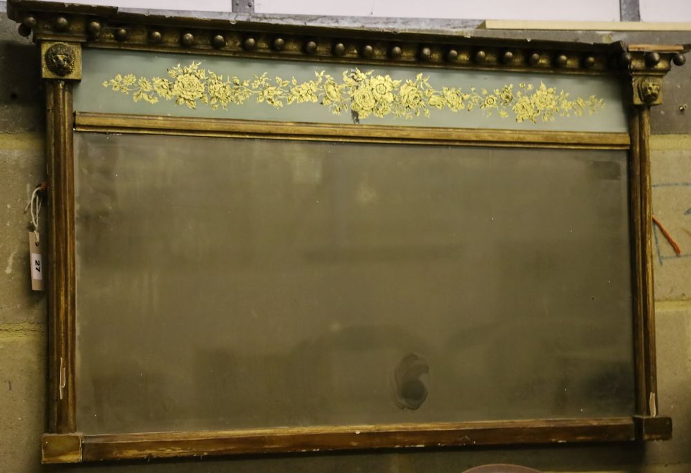 A Regency overmantel mirror, 92 x 54cm